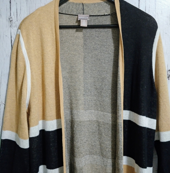 🍂Chico's Long Sleeve Tan Colorblock Cardigan